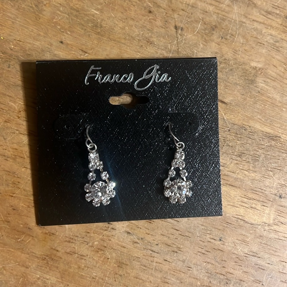 Franco Gia Rhinestone Dangle Fashion Earrings